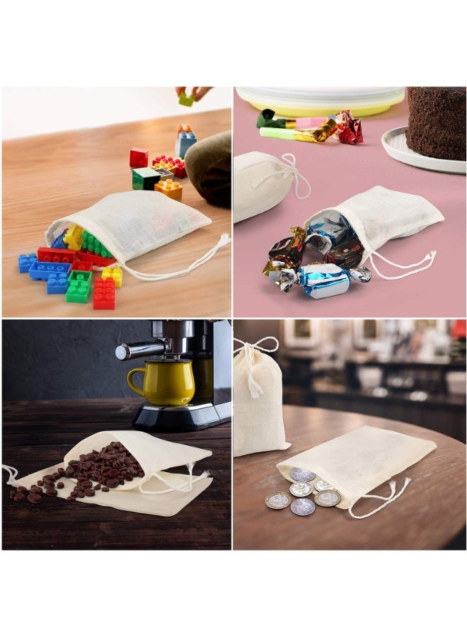 Chielor 50Pcs Cotton Muslin Bags, Eco-friendly Drawstring Bags for Reusable Sachet, Crafts, Teas, Spices, Soaps, Jewellery, Crafts, Parties, Decor & Favour Gifts for Home Supplies - Image 5